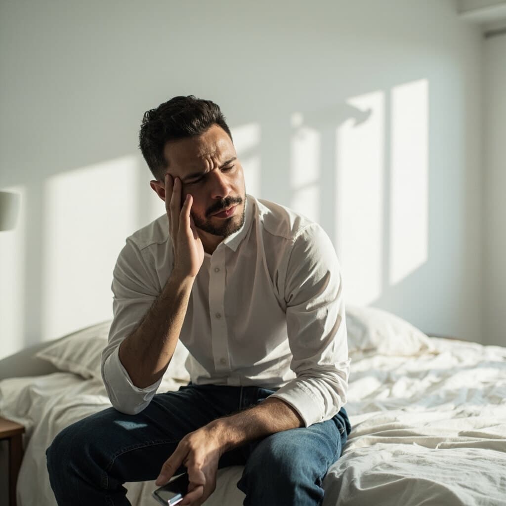 A man calling Oasis Smile Dental about a dental emergency